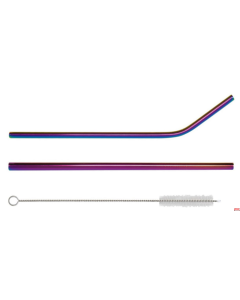 Cannucce PVD Arcobaleno piega Set 12 pz ø 6 mm 21,5 cm con 1 scovolino