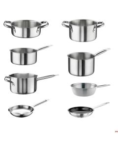 Casseruola Trimetallo &Oslash; 20 cm bassa con 2 manici anticalore induzione su tutto il corpo 3 strati acciaio inox ferritico alluminio inox