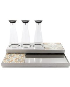 Espositore refrigerato/3 Caraffe Base in legno bianco 60x40xh5cm