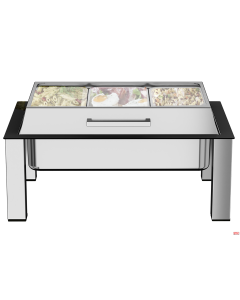 Chafing Dish professionali GN 1/1 inox coperchio in vetro/inox