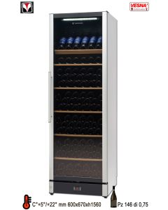 Cantinetta da 197 bottiglie Lt. 0,75 temperatura C°+5°/+22°