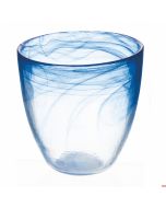 Bicchiere acqua vetro bombato Ø 8,6 x h 9 cm Blu sfumato Alabastro