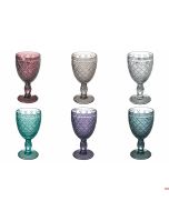 Calici Set 6 pezzi In vetro Decoro geometrico Ø 8 x h 16 cm Castle