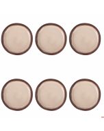 Piatto piano Set 6 pezzi in gres Ø 26,5 x h 2,5 cm colore beige Bretagne Terra