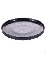 Piatto piano in gres ruvido Ø 30 x h 3 cm colore Nero Horeca