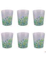 Bicchieri acqua vetro trasparetnte set 6 pezzi Ø 8 x h 10 cm in Candy Ocean