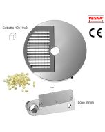 Disco e coltello per cubettare 10X10x8 mm per Chef Pizza Inox Celme