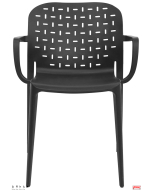 Poltroncina in polipropilene rinforzate fibra di vetro colore-Nero