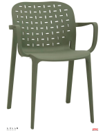 Poltroncine in polipropilene rinforzate fibra di vetro opzioni 7 colori-V-Verde