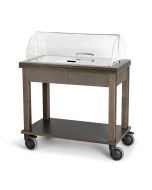 Carrello refrigerato dolci e formaggi con 2 cassetti in legno rovere scuro 90x50xH108 cm