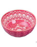 Ciotola tonda In ceramica Ø 12,5 x h 5,8 cm in 2 decori Rosso/Bianco