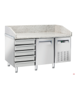 Tavolo per pizzaiolo refrigerato con piano lavoro in granito