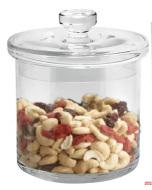 Vaso vetro con coperchio 14 x h 17,5 cm