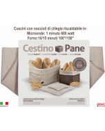 Cestini Pane in cotone opzione cuscino termico con noccioli ciliegio
