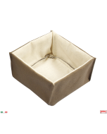 Cestino pane bicolore cm 19 x 19 x 10 h tessuto cotone