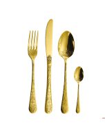 Set posate pezzatura completa inox 18/10 Spessore 2 mm Tattoo gold Abert