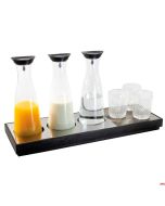 Set espositore refrigerato, 3 caraffe + base in legno bianca o wenge