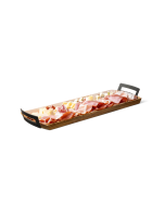 Tagliere in legno rettangolare con due maniglie 50x18 cm