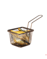 Cestello fritto rettangolare acciaio 10,5x9x h7,5 cm Copper anticato