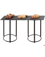 Espositore due alzate con porta piano rettangolare in ardesia