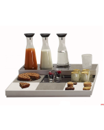 Espositore refrigerato C/caraffe base legno massello bianca