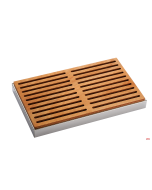 Tagliere pane legno base in acciaio 50x30 cm