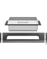 Chafing Dish professionale GN 1/1 da incasso con coperchio in vetro