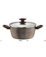 Casseruola alta antiaderente allumino forgiato Ø 24 cm con coperchio Chalet Pinti
