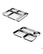 Vassoi mensa 4 e 5 scomparti in acciaio inox 18/10