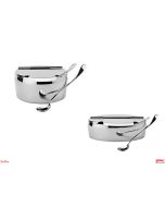 Zuccheriere da tavola complete di due cucchiaini in acciaio Inox Pinti