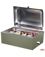 Chafing Dish professionale riscaldato fuoco vivo Base/Salvia 