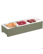 Piastra refrigerata Pesce in inox cm 39 x 12,8 x H 7,5 base Salvia