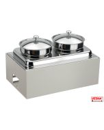 Zuppiera 2 stazioni riscaldata Lt.10 con base/Burro collezione Caleido