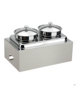 Zuppiera riscaldata 2 stazioni Lt.10 con base Burro Caleido