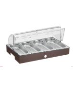 Porta verdure refrigerato 4 scomparti con cupola e Base Caffè