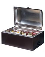 Chafing dish riscaldato a fiamma o resistenza completo di base colore Caffe