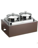 Zuppiera riscaldata 2 stazioni Lt.10 con base Caffe Caleido
