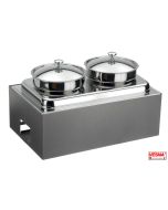 Zuppiera riscaldata 2 stazioni Lt.10 con base Carbone Caleido