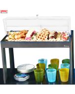 Espositori pasticcera neutro con ponte in 4 colori Caffè, Burro, Salvia, Carbone