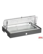 Vassoio per pasticceria inox neutro con cupola e base Carbone
