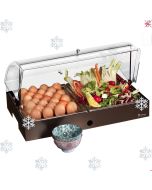 Espositore refrigerato porta uova e verdure completo di cupola e base Salvia Burro Caffè Carbone
