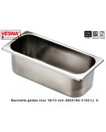 Bacinella per gelato Inox cm 36 X 16,5 h 12