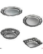 Vassoi cestini sottopiatti inox 18/10 varie misure Stone washed