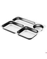 Vassoio mensa 4 scomparti cm 40x30 bordo piano senza piedini