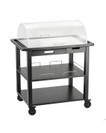 Carrello professionale per dolci e formaggi in legno con cupola protettiva