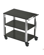 Carrello Gueridon Smart in legno con 3 ripiani gambe inox 88 x 55 x h 88 cm