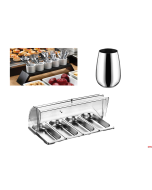 Porta posate inox con cupola bicchiere inox o in porcellana