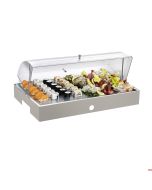 Espositore acciaio inox refrigerata completa di base e cupola Burro Caleido