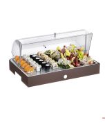 Piastra espositore acciaio inox refrigerata completa di base Caffè Caleido