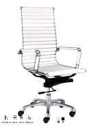 Poltrone ufficio con 4 regolazioni con gambe cromate Colore Nero e Bianco